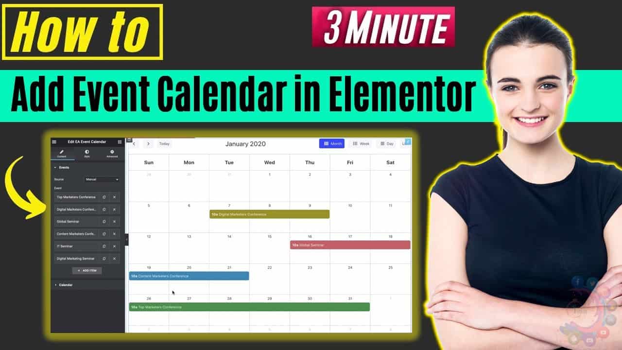 How to add event calendar in elementor 2022