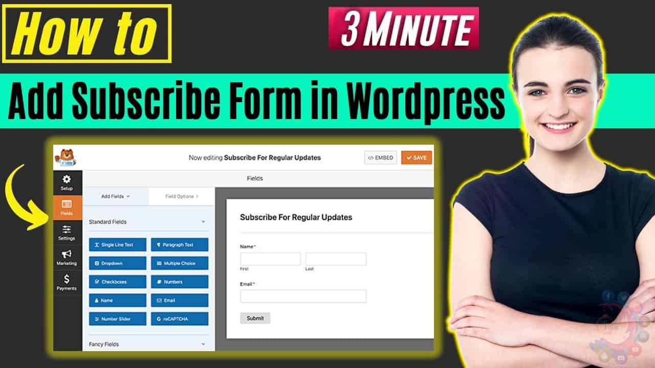 How to add subscribe form in wordpress 2022