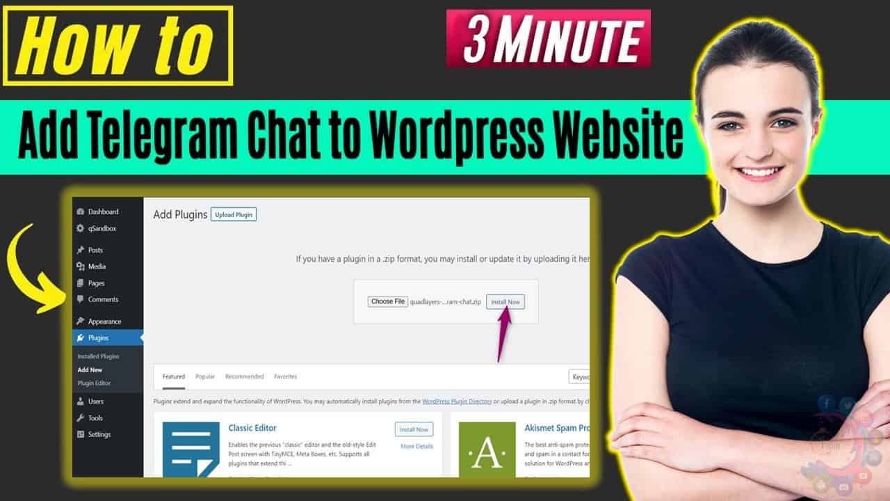 How to add telegram chat to wordpress website 2022