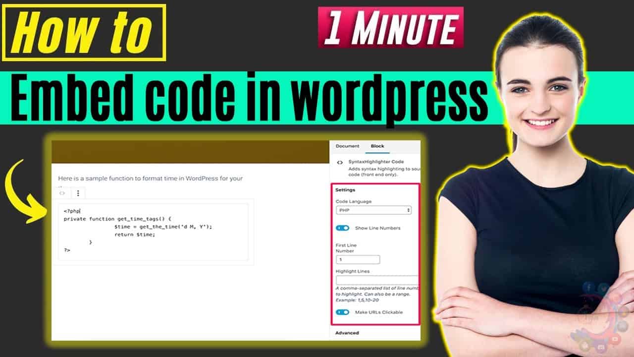 How to embed code in wordpress 2022