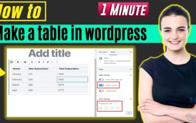 How to make a table in wordpress 2022