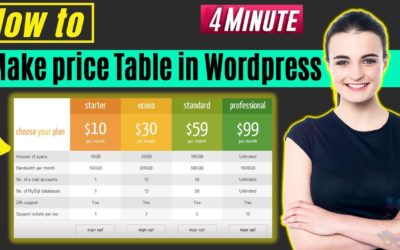 How to make price table in wordpress 2022