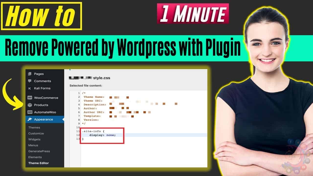 How to remove powered by wordpress with plugin 2022