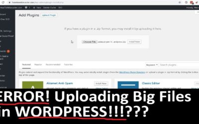 [SOLVED] WordPress Uploading ERROR! Plugin & Theme MAX File Size Error!!