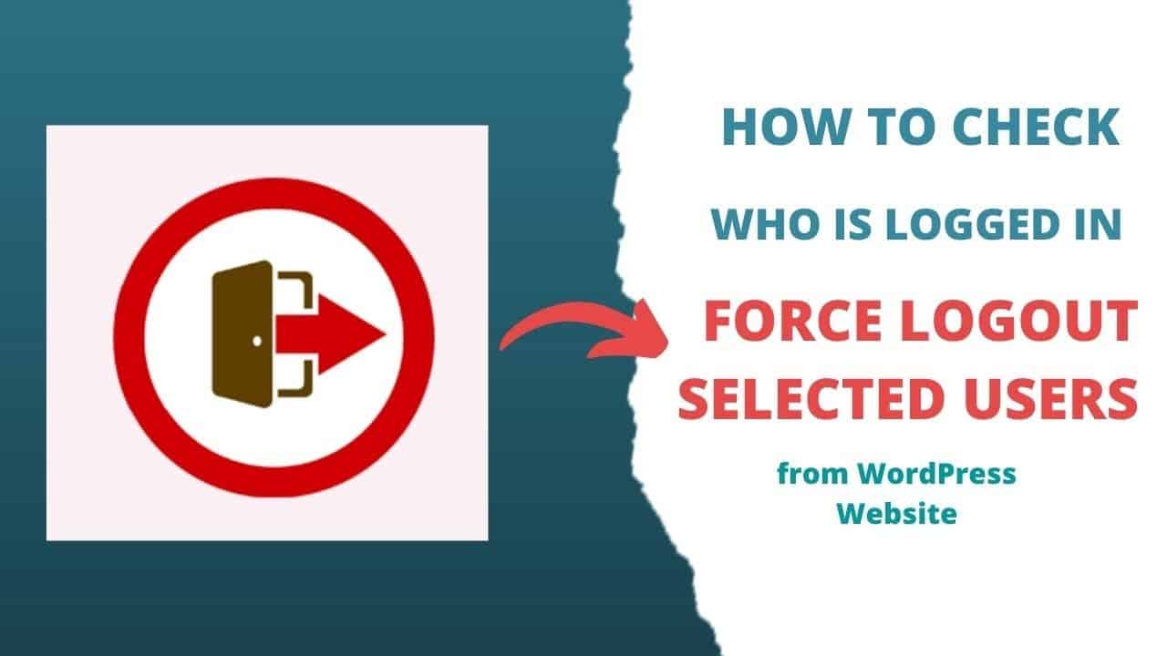 Who Is Logged In at your Website | Force Logout Selected Users from WordPress Website | WP Security