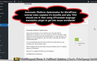 Automatic Platform Optimization For WordPress Tutorial