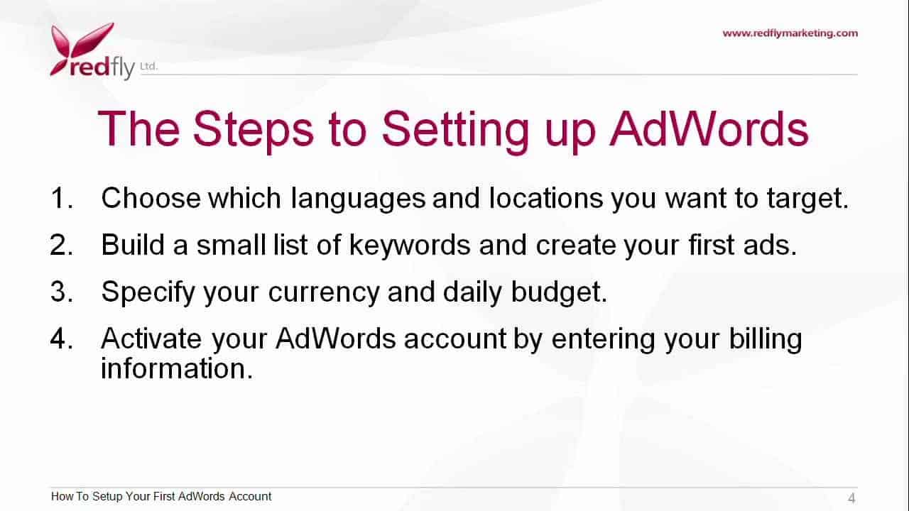 Google AdWords Basics Tutorial 3 - How To Setup Your First AdWords Account