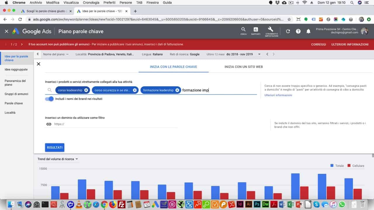 Tutorial | Strumento di pianificazione delle parole chiave Google ADS (ex Suggeritore Adwords)