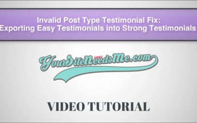 FIX Invalid Post Type Testimonial for WordPress Export of Easy Testimonials to Strong Testimonials