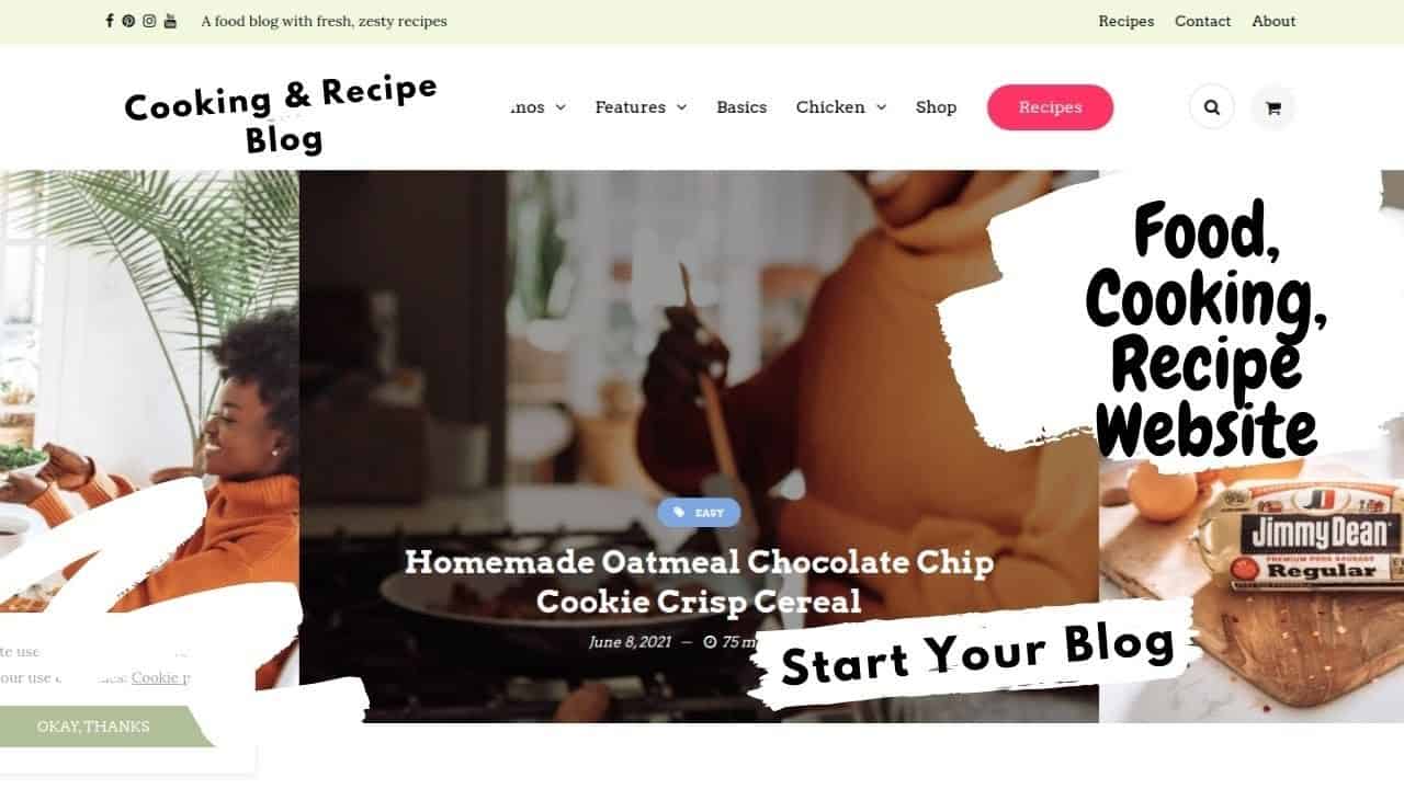 Food Blog and Recipe Website | Cooking Blog Website Theme | Cook&Meal WordPress Theme