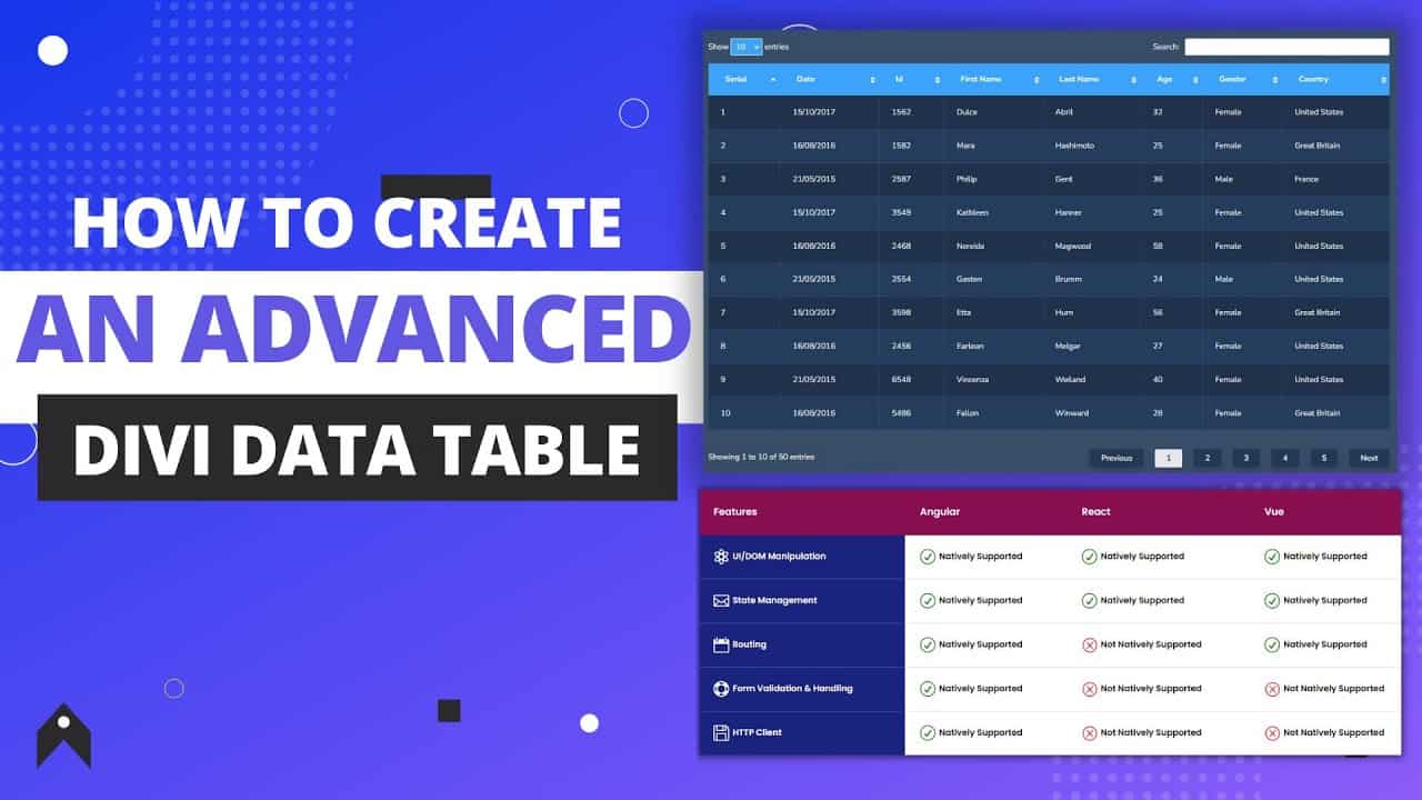 How To Create An Advanced Divi Data Table | DiviFlash Tutorial