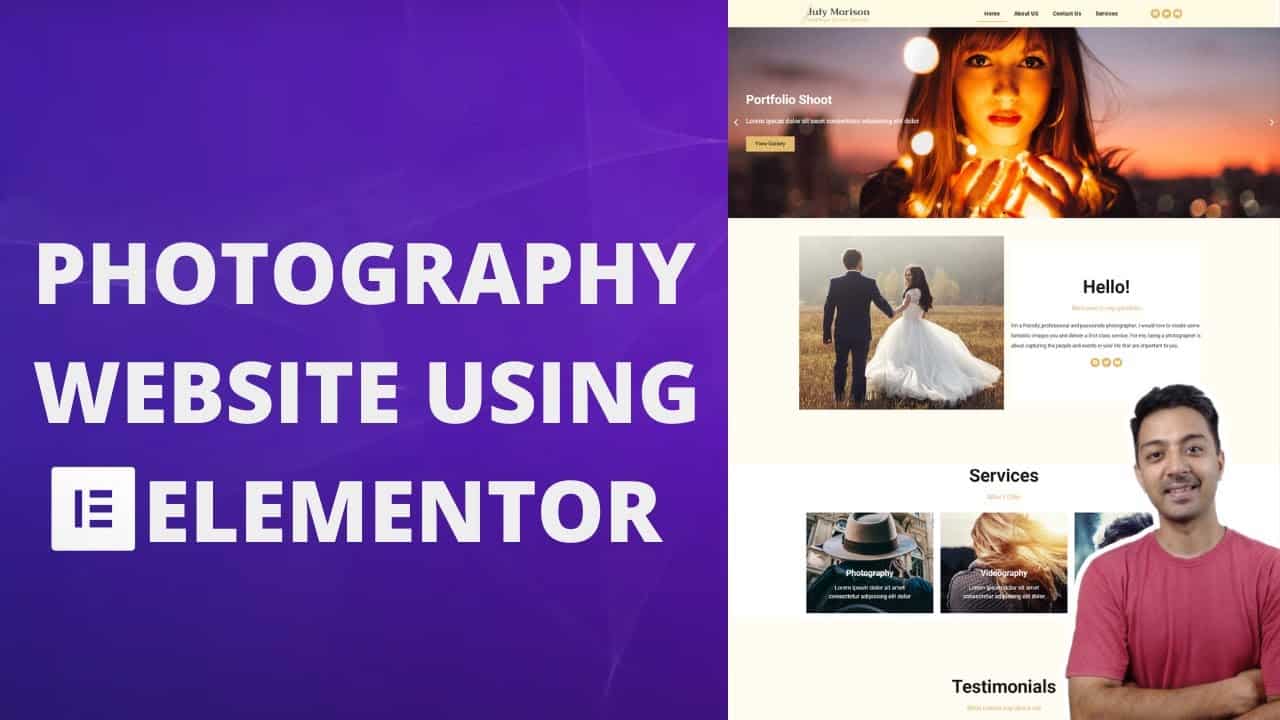 How to create Photography website using elementor Pro