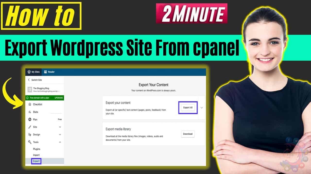 How to export wordpress site from cpanel 2022