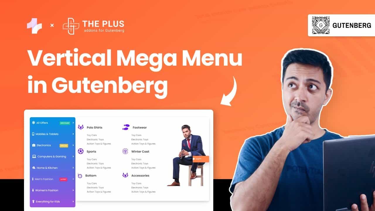 How to make Vertical Mega Menu in Gutenberg - WordPress  | Vertical Toggle Mega Menu