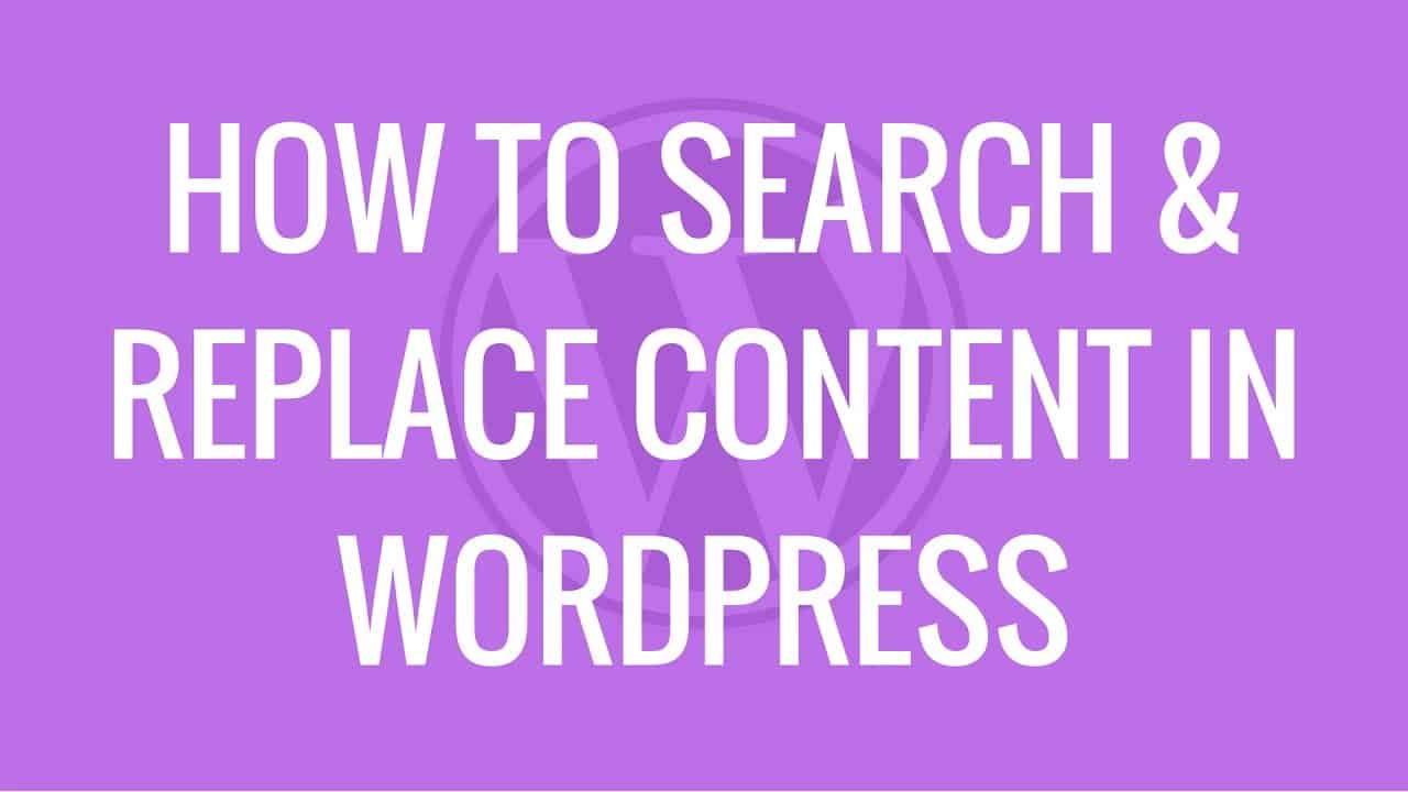 How to search replace content in WordPress | Better Search Replace plugin