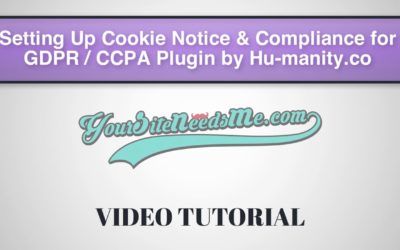 WordPress Tutorial Setting up the Cookie Notice & Compliance for GDPR CCPA Plugin By Hu-manity.co