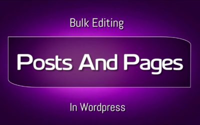 Bulk Editing Posts And Pages In WordPress