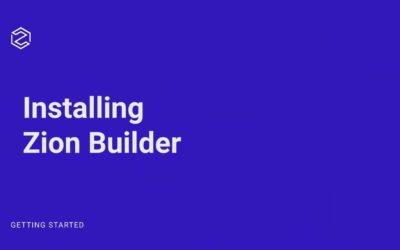 Installing Zion Builder Pro