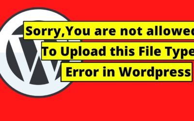 Sorry, you are not allowed to upload this file type Error in WordPress