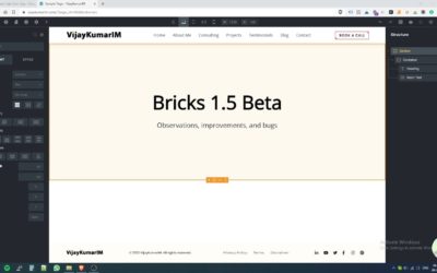 WordPress BricksBuilder 1.5 beta Improvements & Bug Report Video