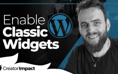 How to restore the Classic WordPress widgets (no Block Editor!)