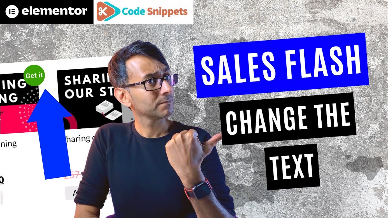 Change the Text in the Sales Flash - Elementor Wordpress Tutorial