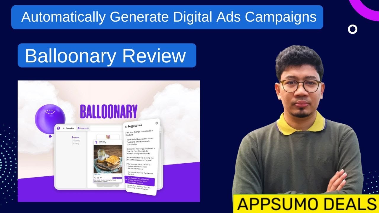 Balloonary Review Demo Tutorial - Best Automatically Generate Digital Ads Campaigns Google, Facebook