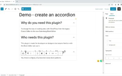 How to create an accordion layout in the Gutenberg Block Editor using Content Blocks Builder