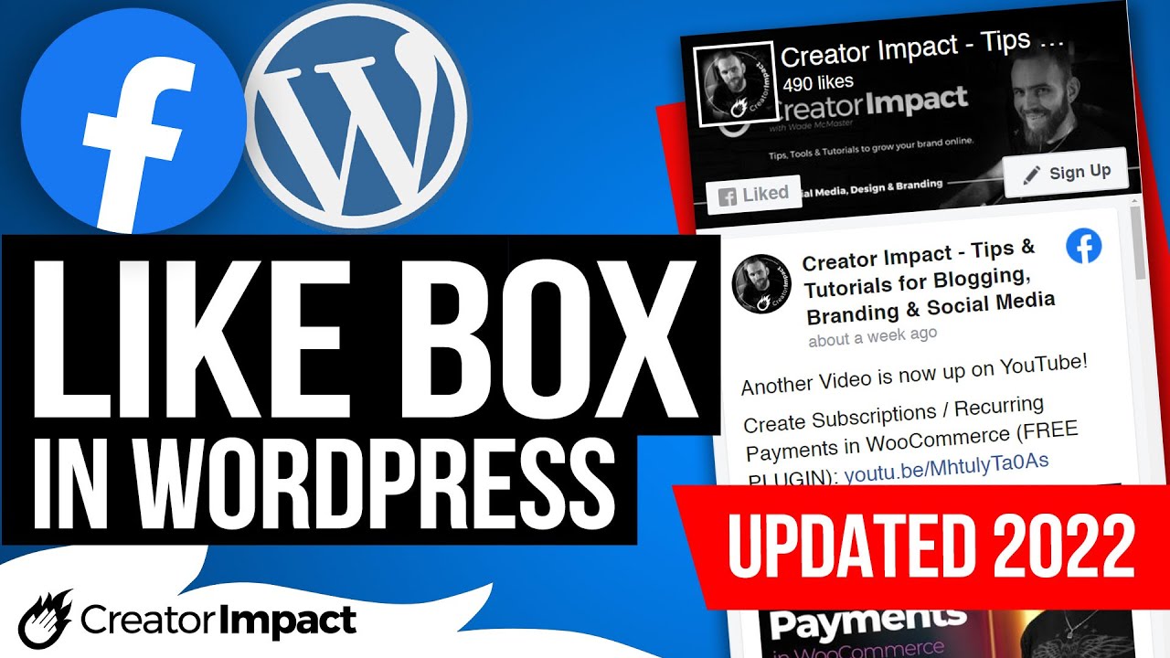 Add a Facebook Page Plugin ('Like Box') to WordPress in 2022