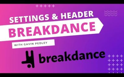 Breakdance page builder settings and header build.