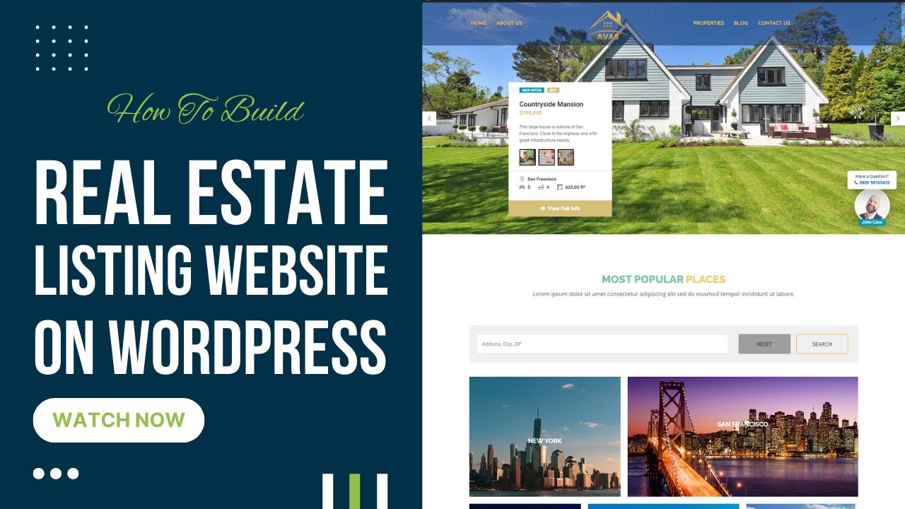 How To Create Real Estate Website With WordPress and Avas Elementor Theme | Demo Install & Setup