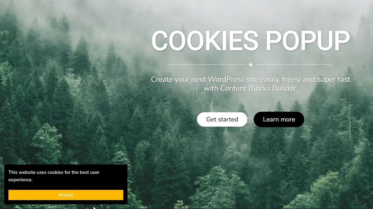 How to Add a Cookies Popup in the Gutenberg Editor using Content Blocks Builder | WordPress