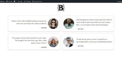 How to create a testimonial grid layout block in Gutenberg Block Editor without coding – CBB