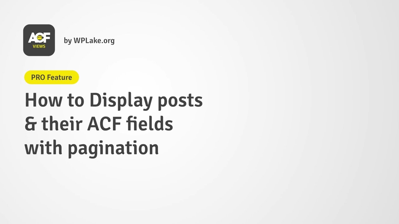 Tutorial (PRO) : How to display posts with Pagination