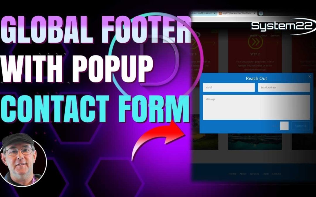 Divi Theme Custom Global Footer With Popup Contact Form 👍👍👍